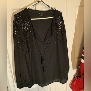 Love & Legend Black Fireworks sequinned blouse. Man it sparkles!!